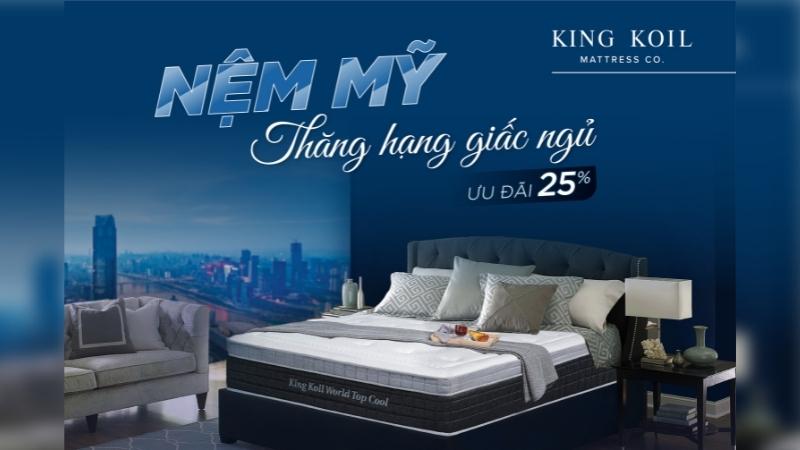 nệm lò xo mỹ king koil world